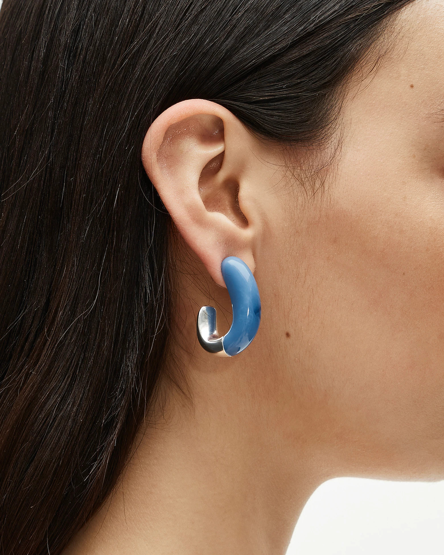 Dual-tone acetate hoop earrings | J. Crew US