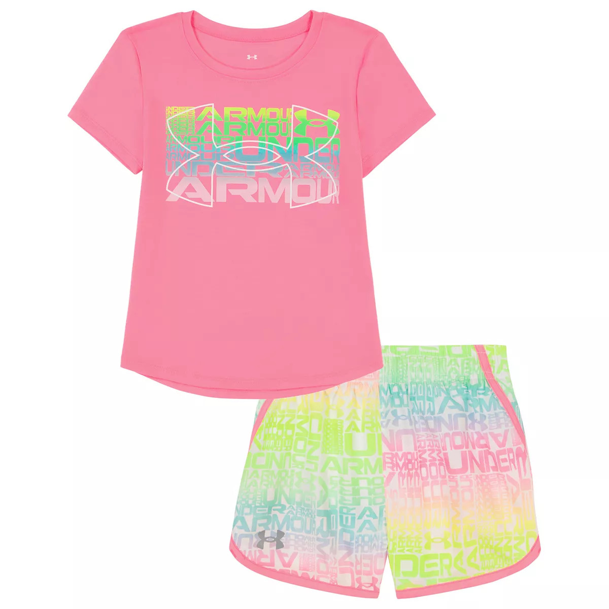 Toddler Girl Under Armour Short Sleeve Graphic Tee & Printed Shorts Set | Kohl's