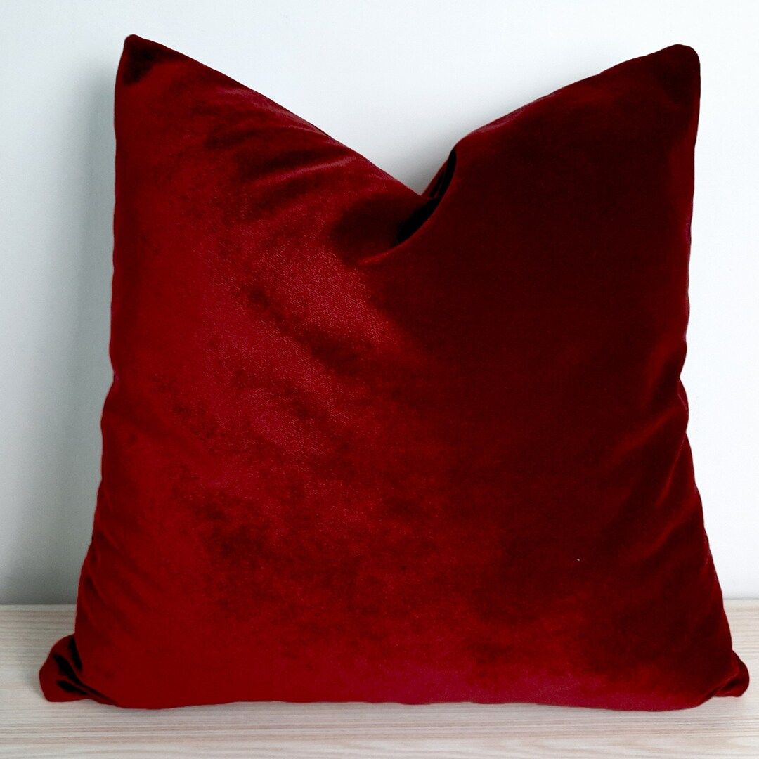 Christmas Red Velvet Pillow Cover Any Size Burgundy Red - Etsy | Etsy (US)