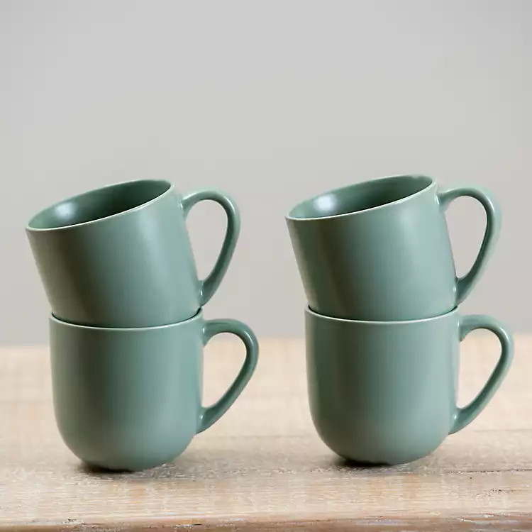New!Matte Sage Simple Things Mug, Set of 4 | Kirkland's Home