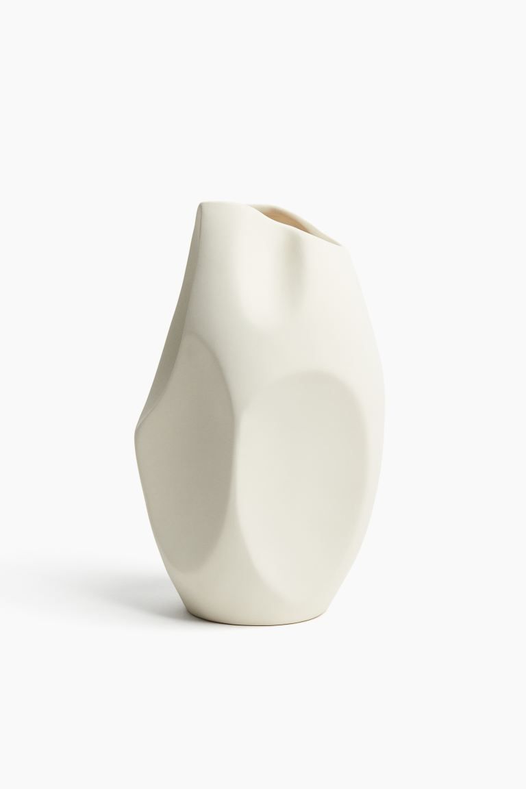 Stoneware Vase - Natural white - Home All | H&M US | H&M (US + CA)