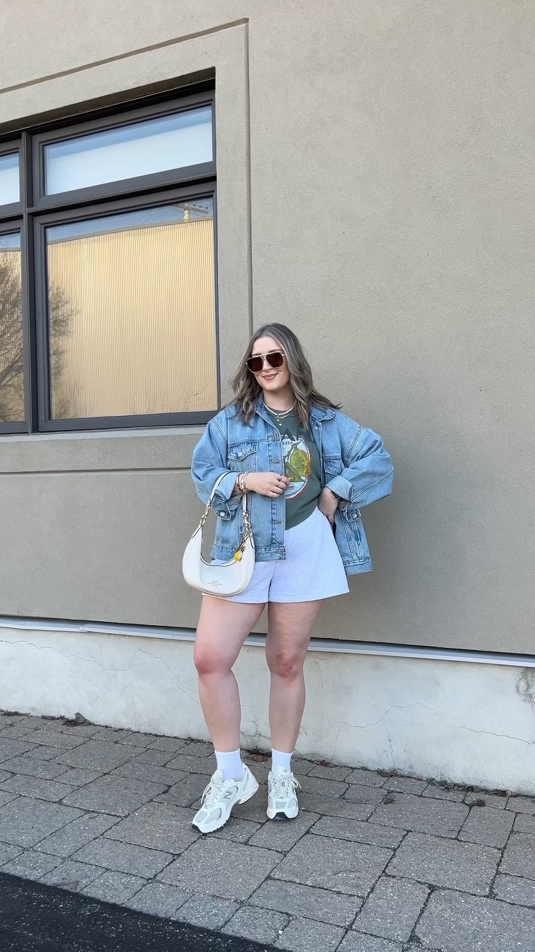 Comfy casual Spring ootd! Wearing my usual size L in the sweatshorts and graphic tee. Sized up to XL in the denim jacket, also linked similar. New Balance dad sneakers run a little big, I’m a 9.5-10 and wear a 9


#LTKsummer #LTKmidsize #LTKsale