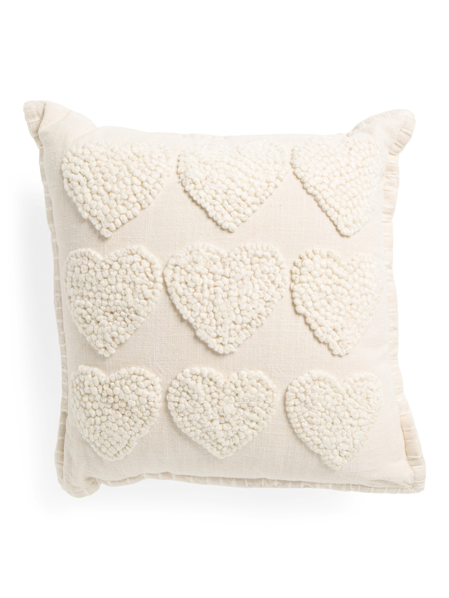16x16 French Knot Heart Pillow | TJ Maxx