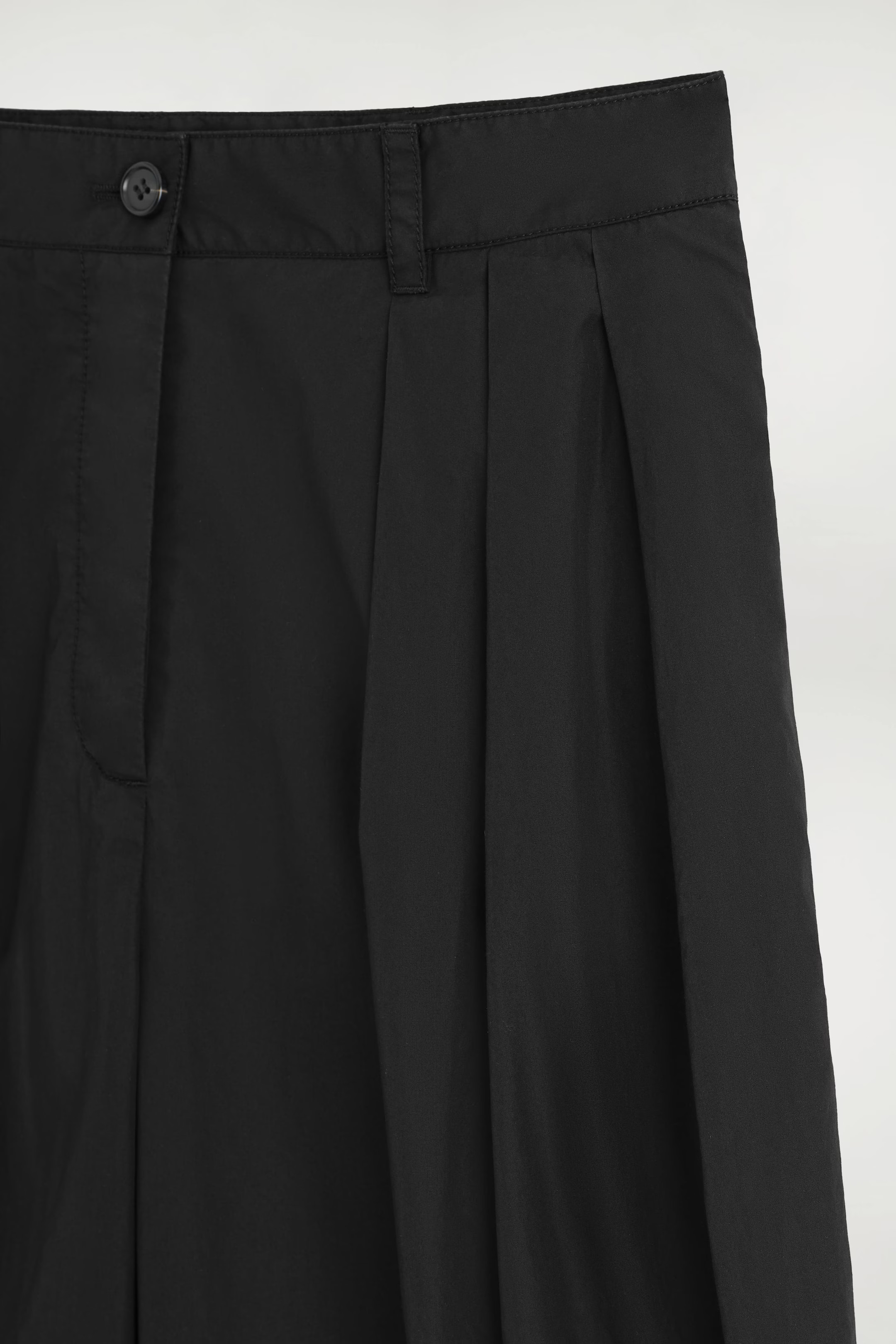 PLEATED COTTON WIDE-LEG PANTS - BLACK | COS AU | COS (AU)