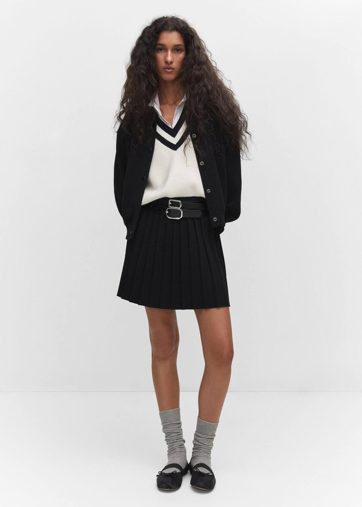 Pleated knitted mini skirt | MANGO (UK)