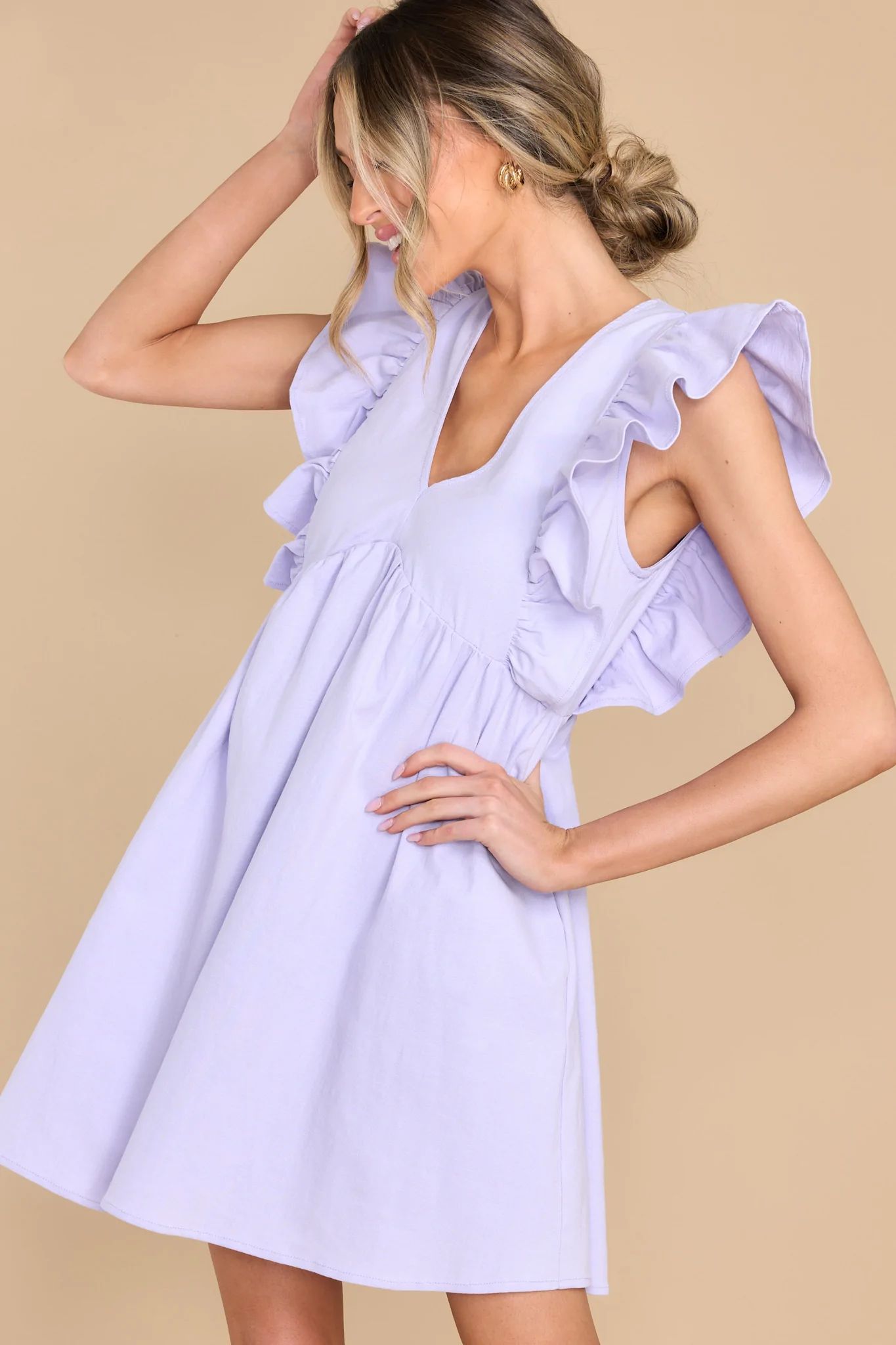 Plain And Simple Pastel Purple Dress | Red Dress 