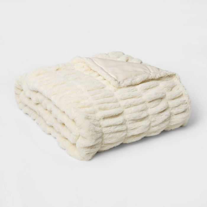 60" x 86" Faux Fur Oversized Throw Blanket - Threshold Signature™ | Target