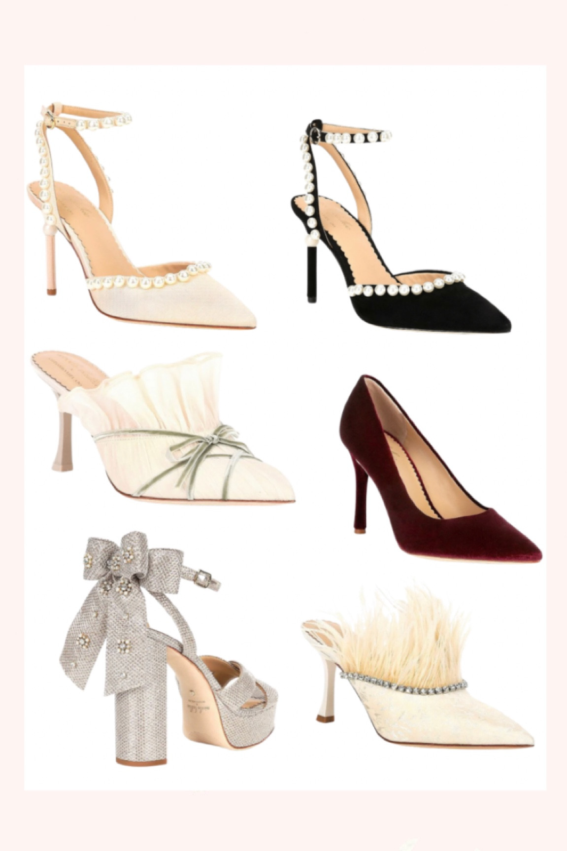 Holiday shoes. Wedding shoes. Wedding guest shoes. Feather shoes. Pearl shoes. Pearl pumps. Slingback pumps. Feather mules. Bow strap heels. 
.
.
.
… 

#LTKshoecrush #LTKHoliday #LTKwedding