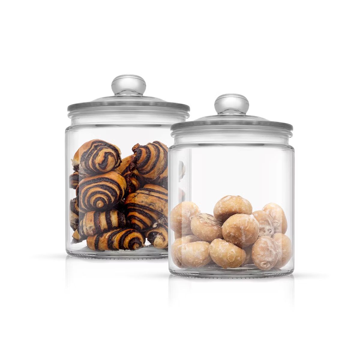 JoyFul Round Glass Cookie Jar with Airtight Lids - 67 oz Kitchen Containers Canister - Set of 2 | Target