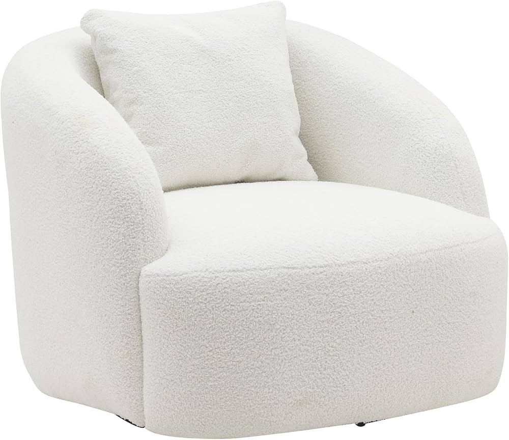 Swivel Barrel Chair Velvet Mordern Accent Chair, Swivel Round Chair Comfy Sherpa Swivel Chair, Sw... | Amazon (US)