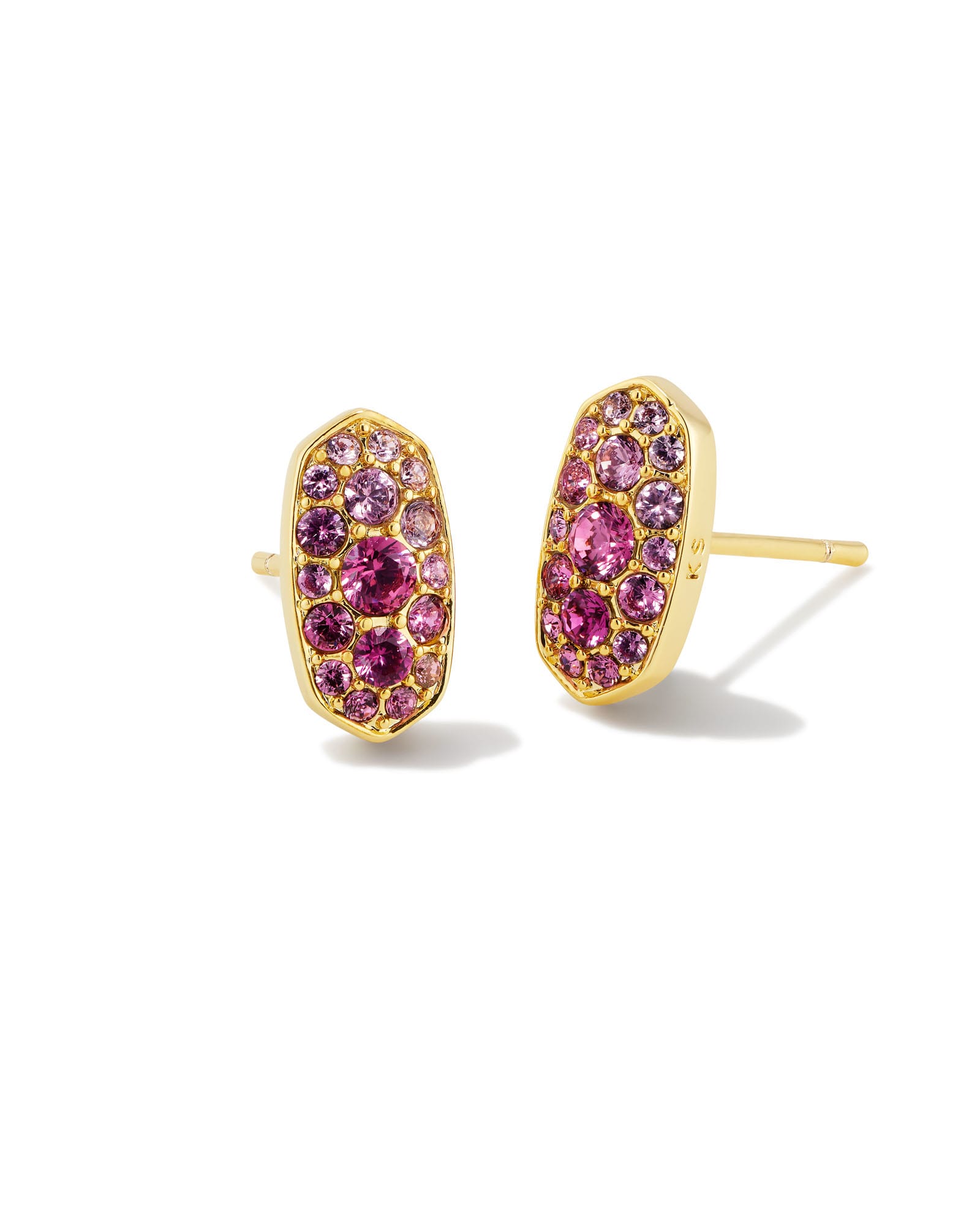 Grayson Gold Crystal Stud Earrings in Pink Ombre | Kendra Scott