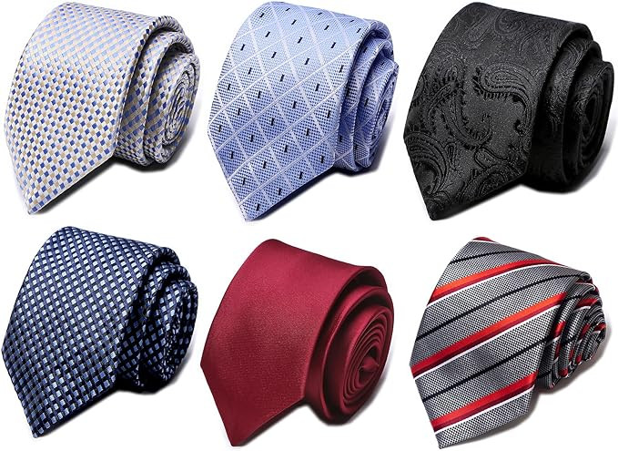 Tie For Men Necktie Woven Jacquard Neck Ties Set 6 PCS | Amazon (US)