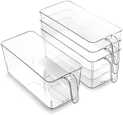 BINO | Plastic Storage Bins, Medium - 4 Pack | THE HOLDER COLLECTION | Multi-Use Organizer Bins |... | Amazon (US)