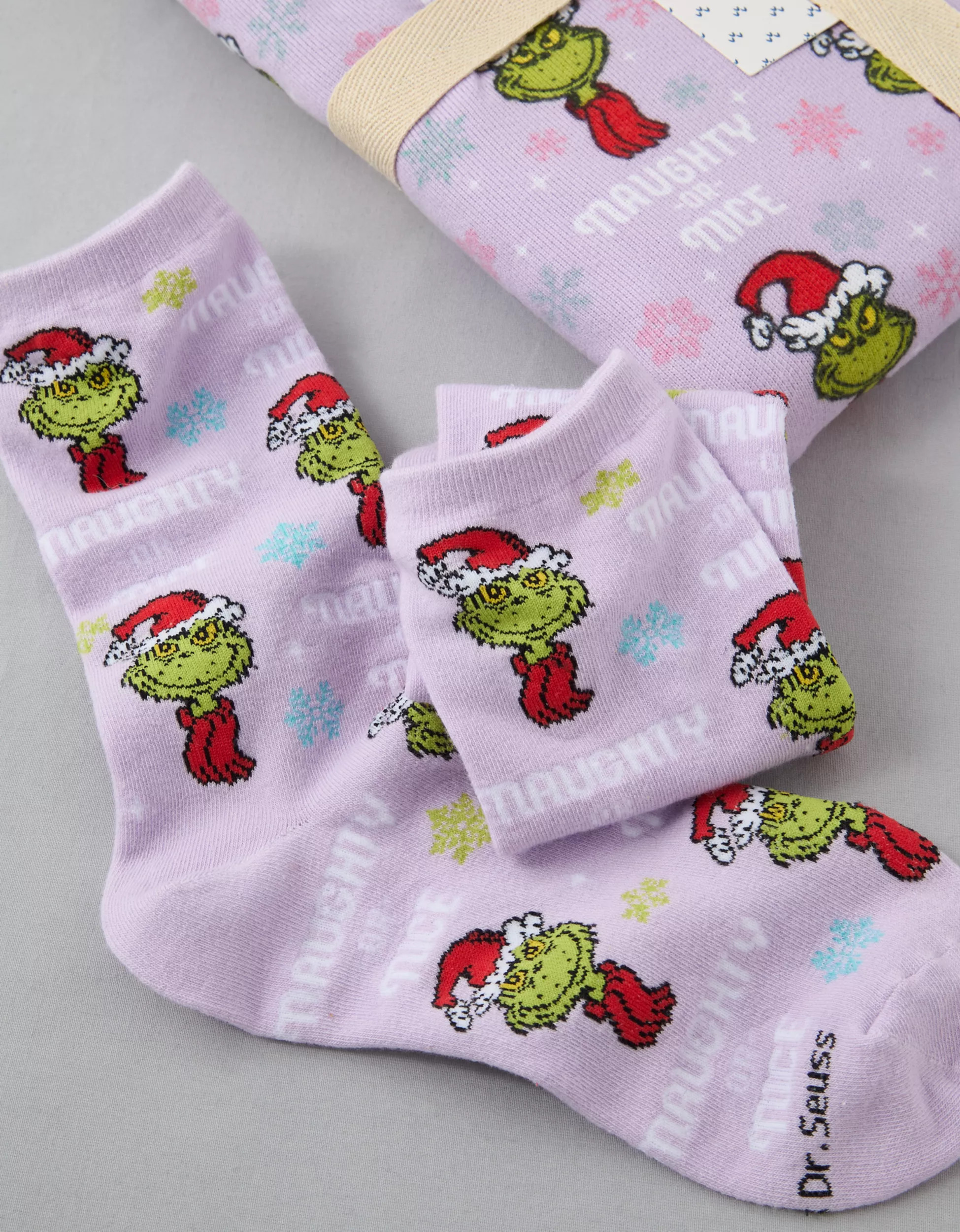 AE Naughty Nice Grinch Crew Sock | American Eagle Outfitters (US & CA)