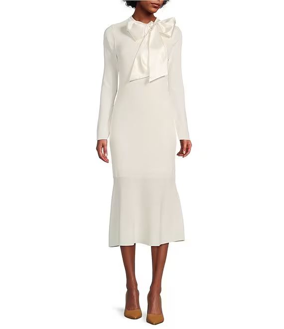 Antonio Melani Lela Bow Mock Neck Long Sleeve Sweater Dress | Dillard's | Dillard's