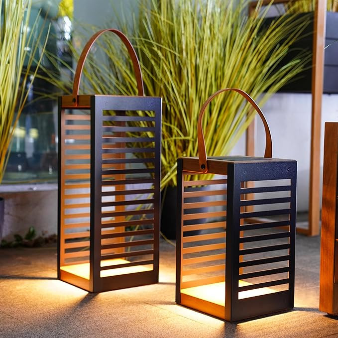 Solar Yard 2-Pack Outdoor Floor Lamp Solar Powered Light, Patio Waterproof Metal Solar Lantern wi... | Amazon (US)