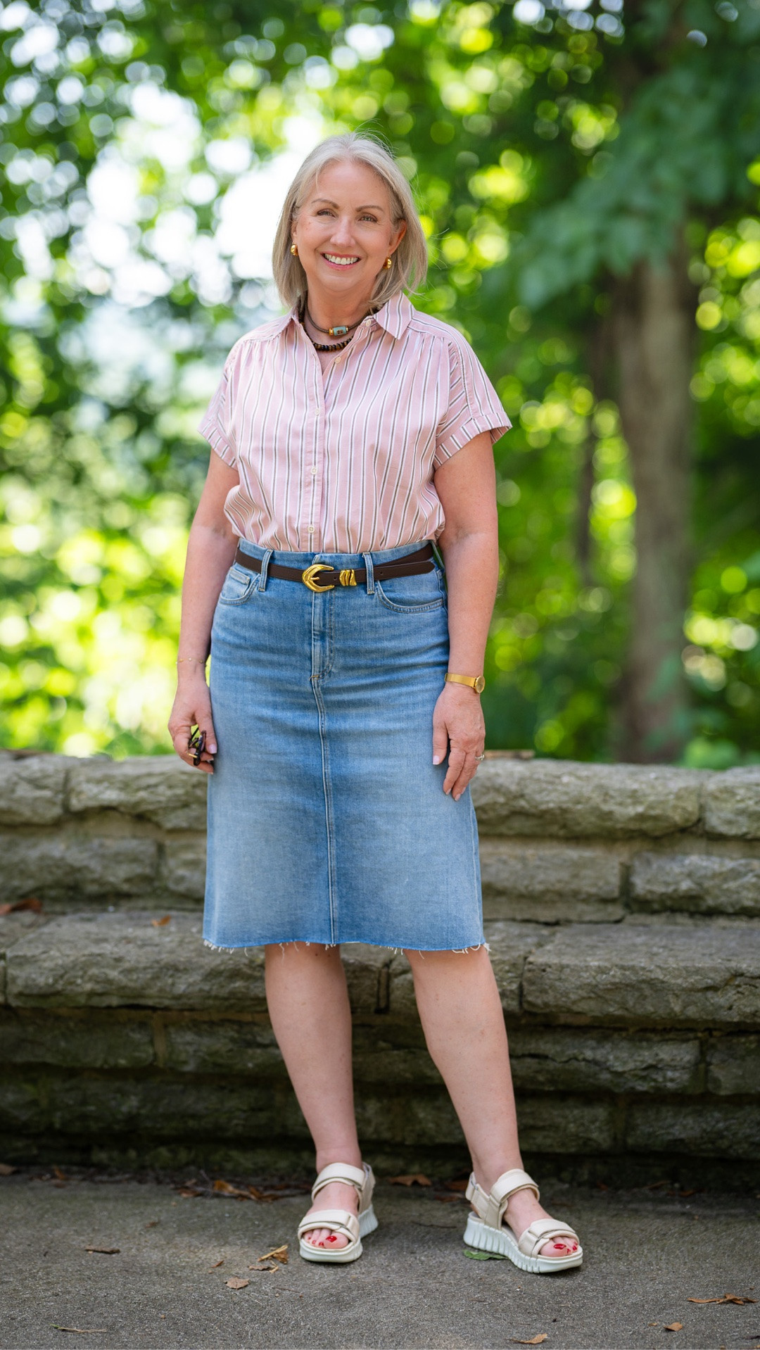 The only denim skirt you will
Need from Frank & Eileen.

#LTKOver40 #LTKMidsize #LTKTall