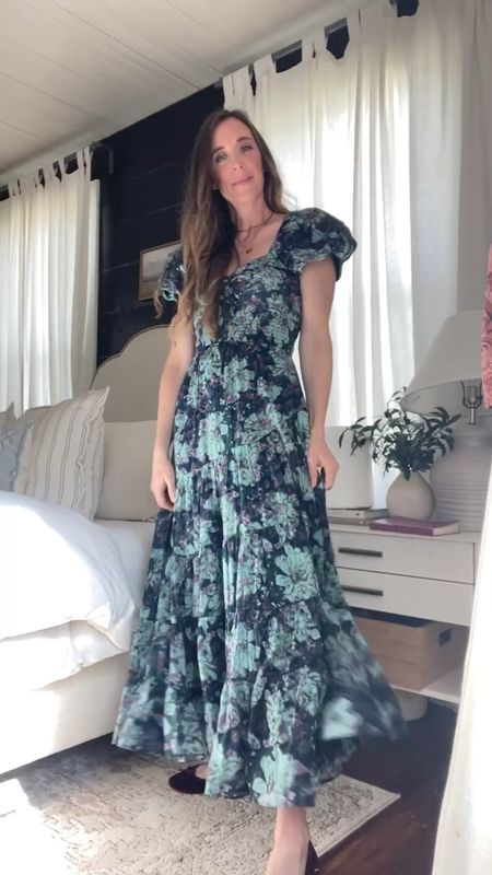 The most beautiful maxi dress that is perfect for spring! This would be a stunning Easter dress! It comes in 5 colors and fits true to size. 
The waist is smocked so there is good stretch around the rib cage. It’s so flowy and feminine. I’m in love! 

#LTKover40 #LTKSpringSale #LTKstyletip