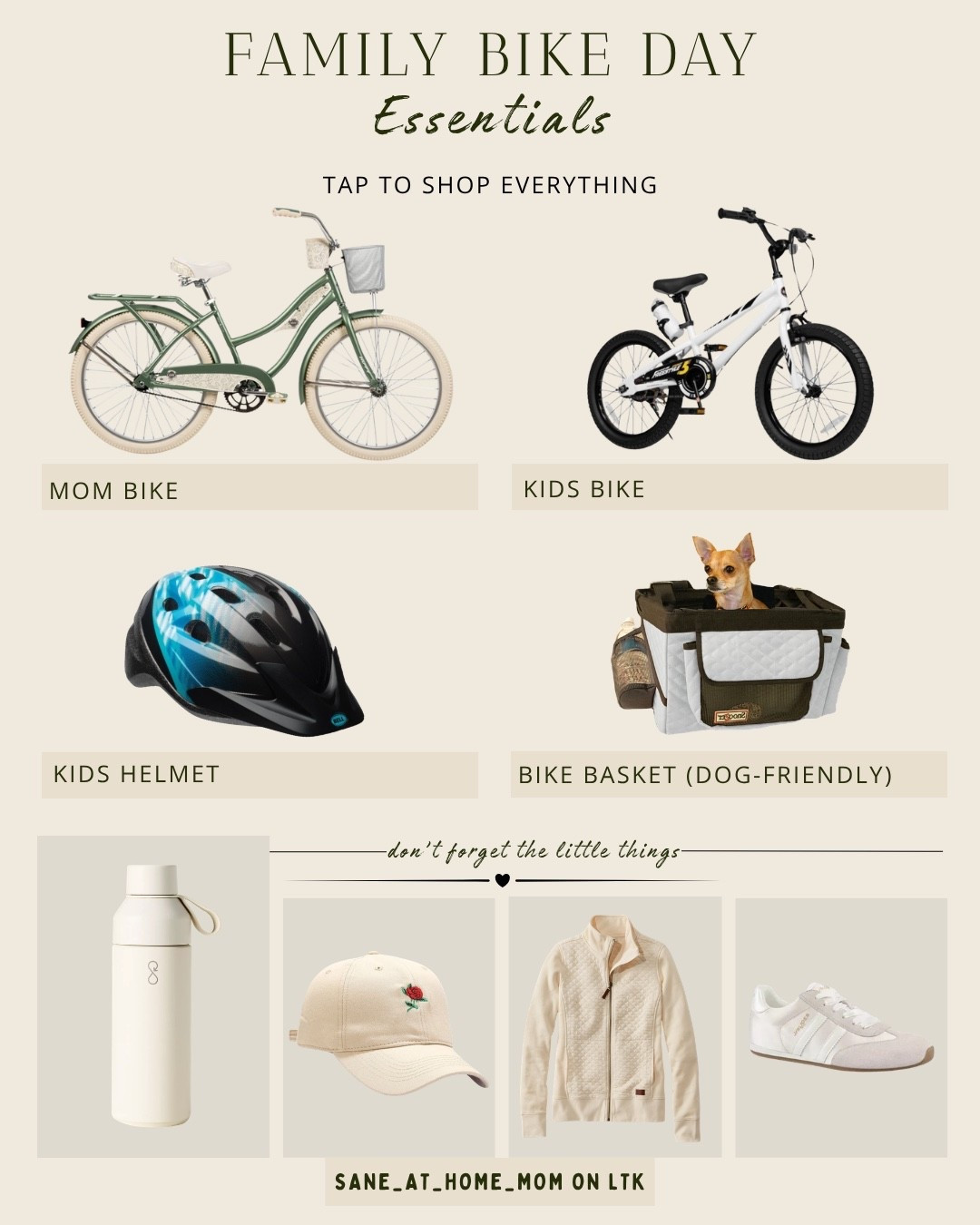 Family bike days, made simple 🤍

There’s something so peaceful about slowing down and exploring together—fresh air, little conversations, and time that feels intentional.

If you’re planning a bike outing (with littles and a pup 🐾), here are a few favorites that make it easy and beautiful:

• A comfortable, classic bike for mom
• A sturdy starter bike for little riders
• A well-fitted helmet for safety + peace of mind
• A front basket (perfect for snacks… or a small dog 🐶)
• Lightweight layers for breezy coastal rides
• A simple water bottle you’ll actually remember to bring

Saving these for our next slow afternoon together 🌾

#ChristianMotherhood #SimpleLiving #MomLifeEssentials #FamilyTime #FaithFilledHome

#LTKActive #LTKmomlife #LTKKids