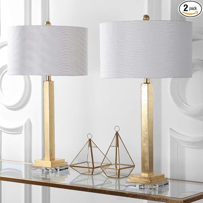 Safavieh LIT4378A-SET2 Lighting Collection Perri 30" Crystal Base Gold Table Lamp | Amazon (US)