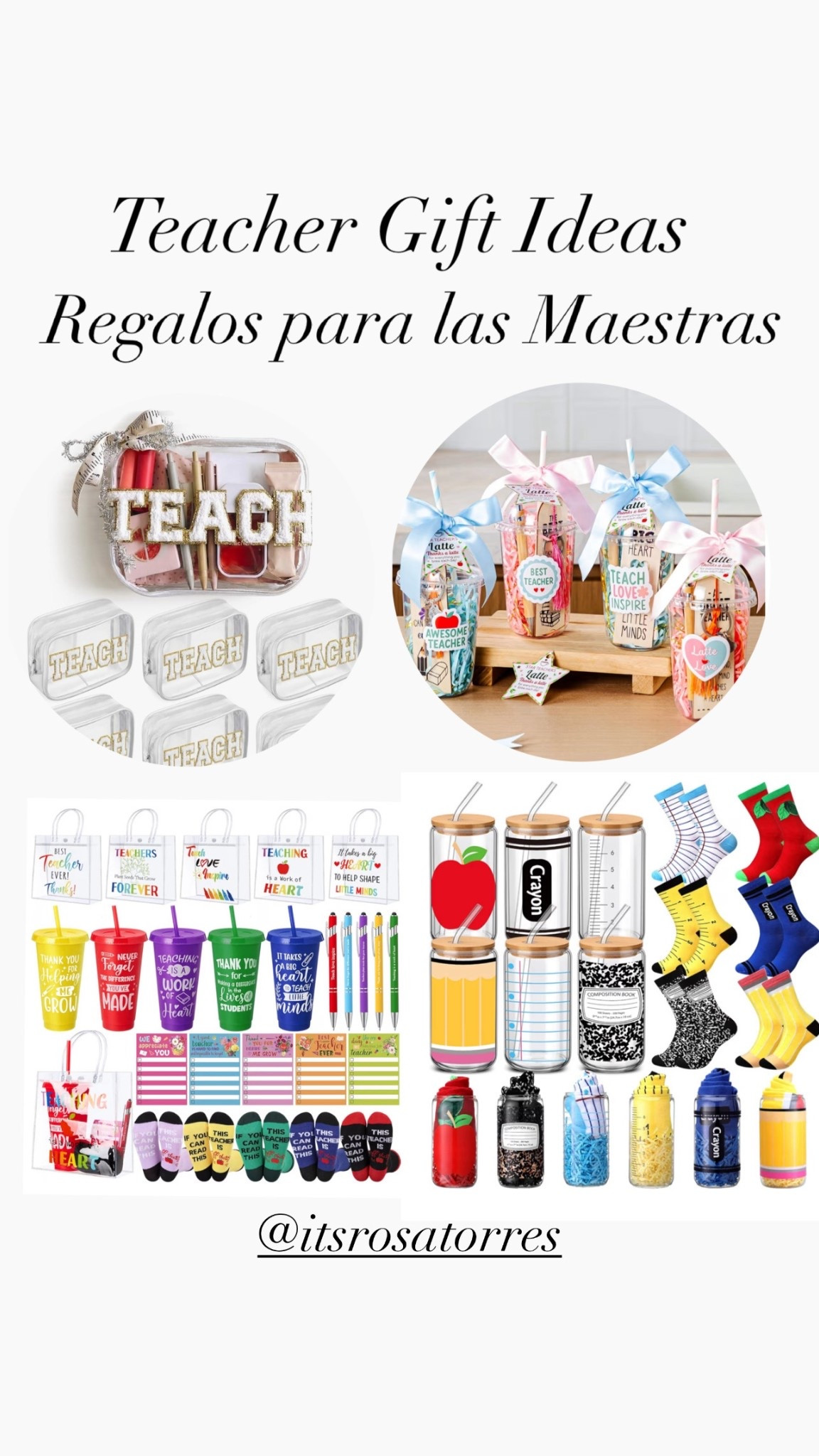 Teacher Appreciation Week is around the corner and we've got you covered 🍎

From individual gifts to bulk options, there are so many great ideas to choose from We combined a few of our favorites into one set... but every item can also be gifted on its own. 🎁✨

If you want to explore more, head to our Teacher Gift Ideas section and scroll through tons of options - easy, thoughtful, and stress-free
Save this for later & follow us for more gift ideas you'll actually use!!

#giftinspo #giftidea #teacherscup #teach #amazon #bestteacher
#teachergift #giftidea #teacherappreciation


#LTKKids #LTKSeasonal #LTKmomlife