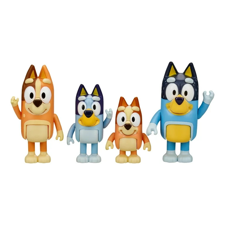 Bluey & Family 4 Pack of 2.5-3" Figures, Including Bluey, Bingo, Mum & Dad - Walmart.com | Walmart (US)