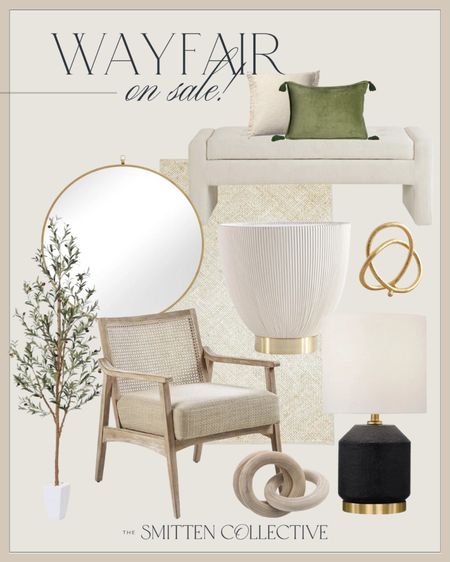 Wayfair items on sale!!! So many great deals going on right now! Grab all of these on major sale including this cane accent chair, side table, black table lamp, footstool, throw pillows, area rug, faux olive tree, gold round mirror, wooden chain decor, gold abstract sculpture, and more! Hurry hurry! 

wayfair, wayfair sale, wayfair deals, wayfair furniture, wayfair area rug, neutral home decor, modern home decor, living room home decor, home decor trends, home decor inspiration

#LTKstyletip #LTKhome #LTKsalealert