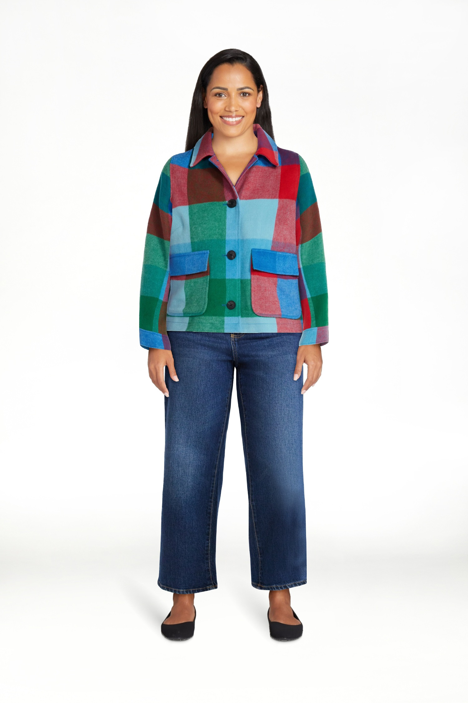 Free Assembly Women's Plaid Cropped Chore Jacket, Sizes XS-XXL | Walmart (US)