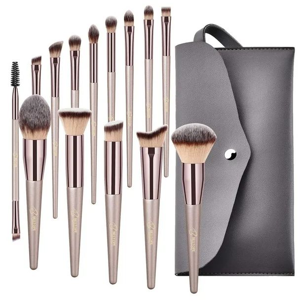 Bestope Makeup Brushes, Conical Handle Professional Premium Synthetic Brush Set Kit With Case Bag... | Walmart (US)