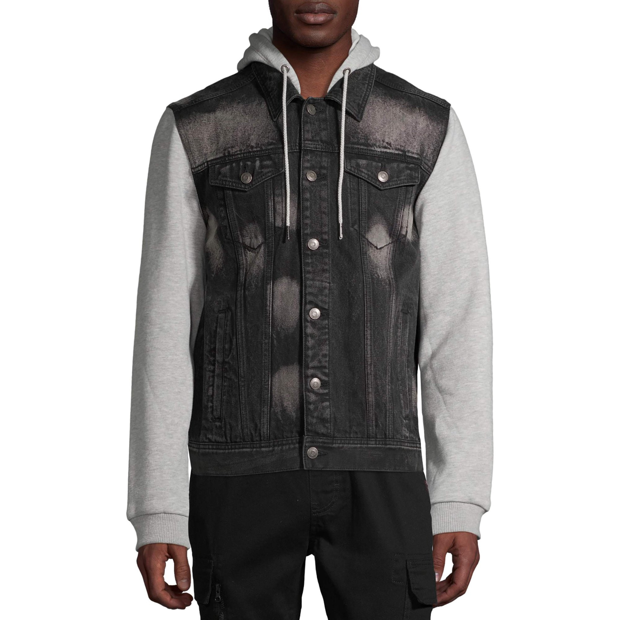 No Boundaries Men's and Big Men's Hooded Denim Jacket, up to Size 5XL | Walmart (US)