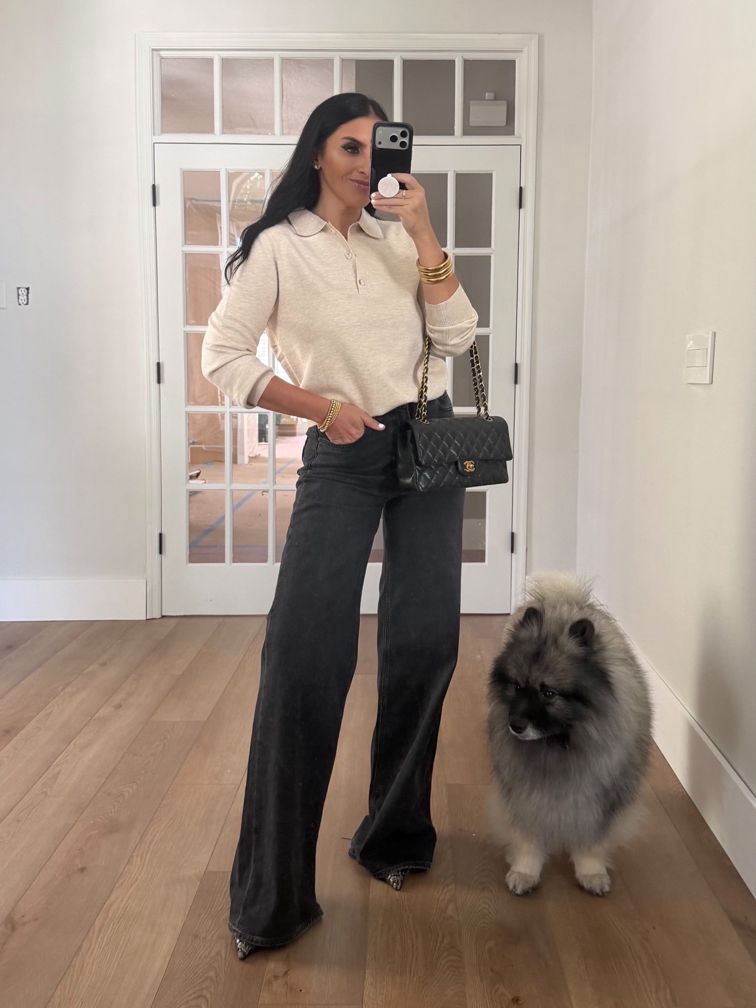 Frances High Waist Wide Leg Jeans, Sweaters for Women Polo Collared