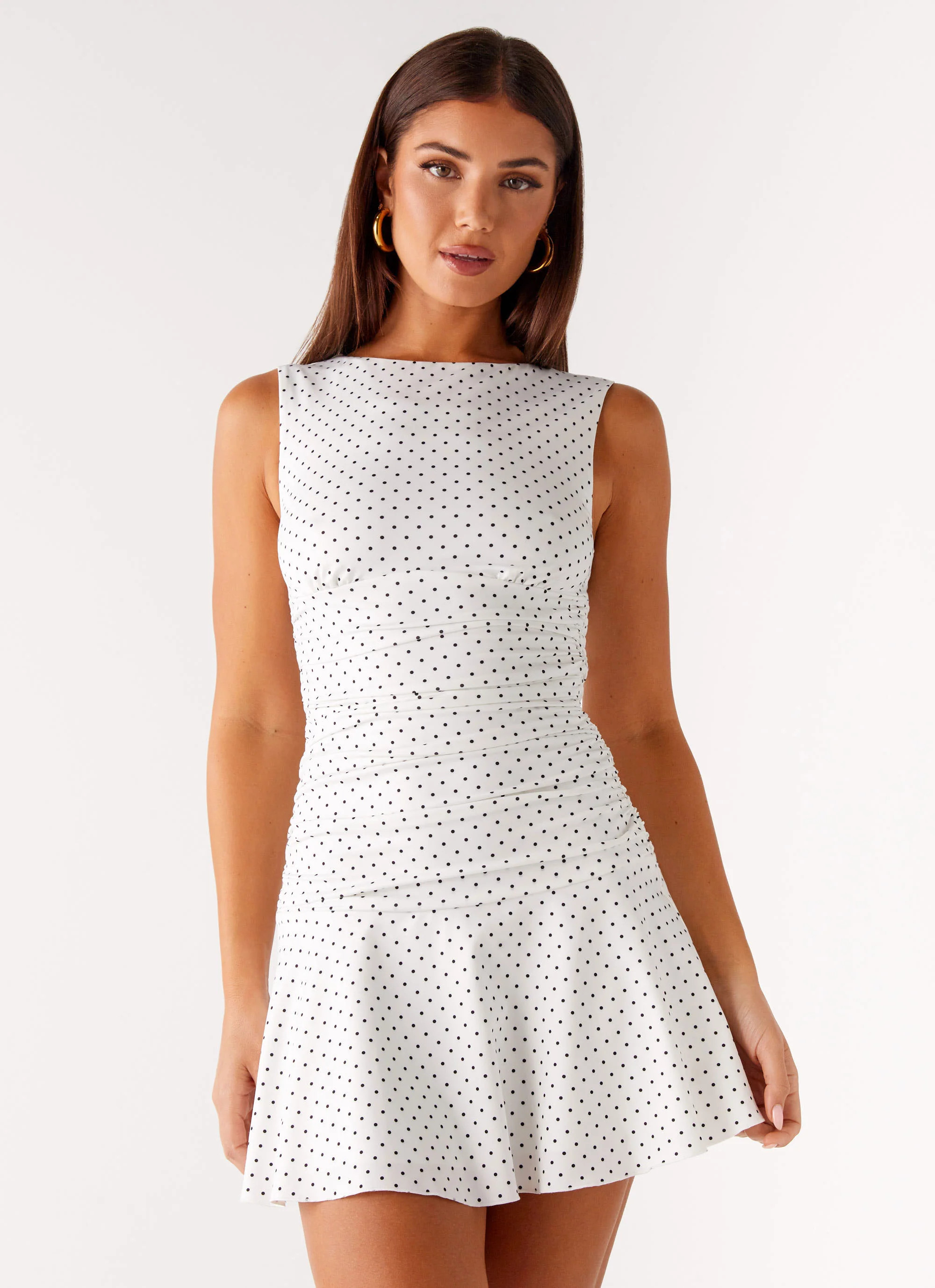 Kelda Mini Dress - White Polka Dot | Peppermayo (Global)