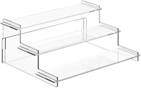 Acrylic Risers Display Stand, 3 Tier Cupcake Holder, Clear Perfume Organizer Stand, Display Shelf... | Amazon (US)