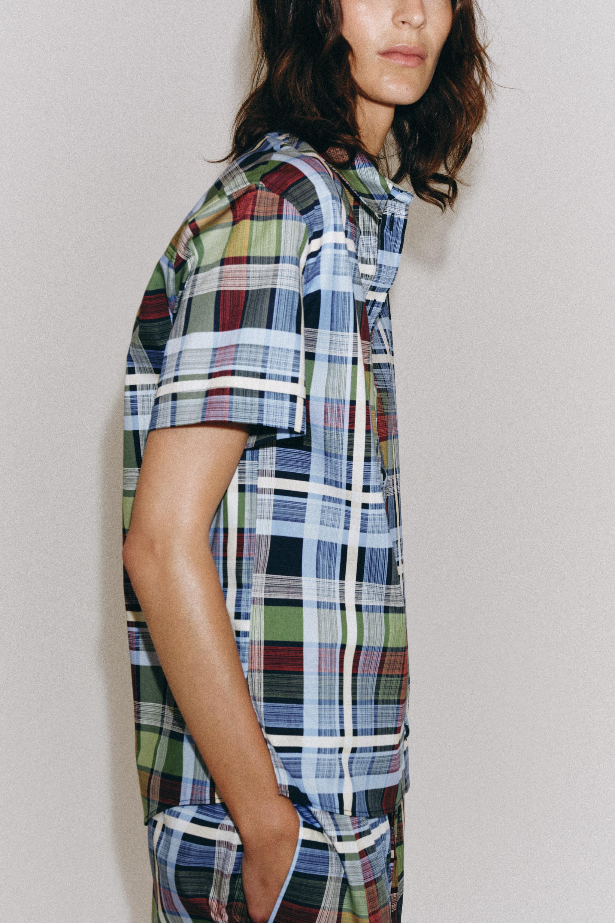 ZW COLLECTION PLAID SHORT SLEEVE SHIRT | Zara US