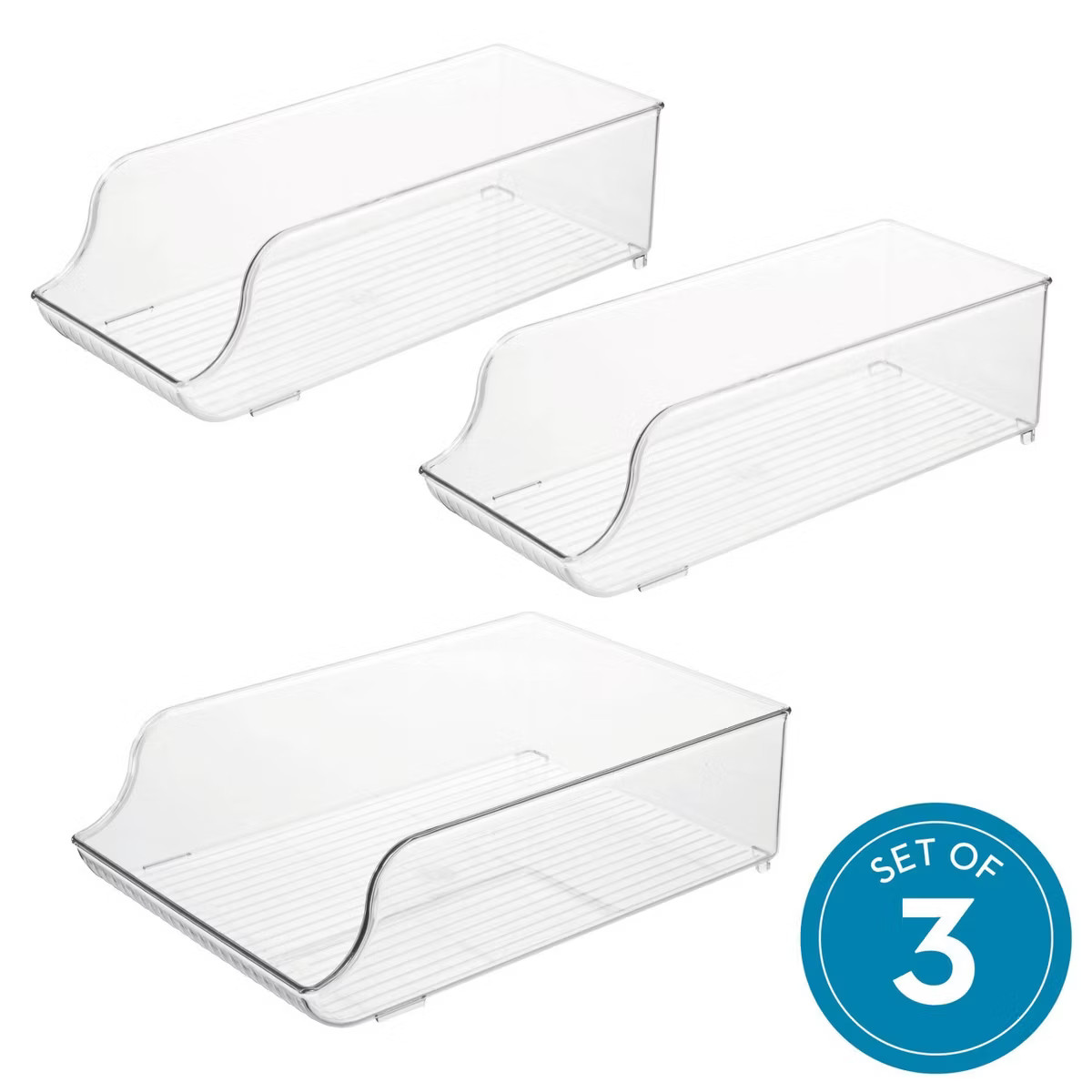 iDESIGN Linus Recycled Plastic Beverage Bin Set: Clear Drink Organizer for Refrigerator & Pantry ... | Target