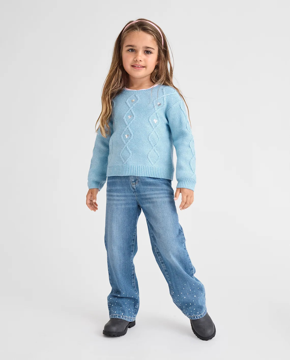 Toddler Girls Foil Wide Leg Jeans - blue | The Children's Place