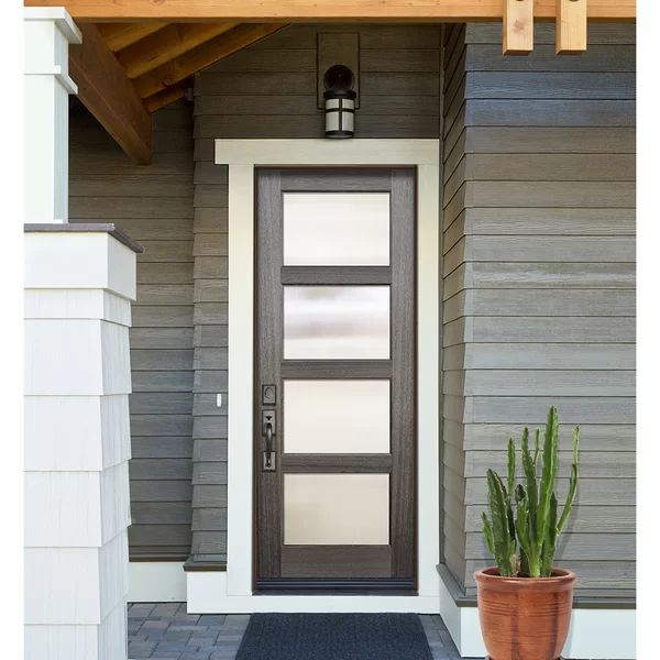 Continental Ready to Install Mahogany Slab Front Entry Door | Wayfair Professional