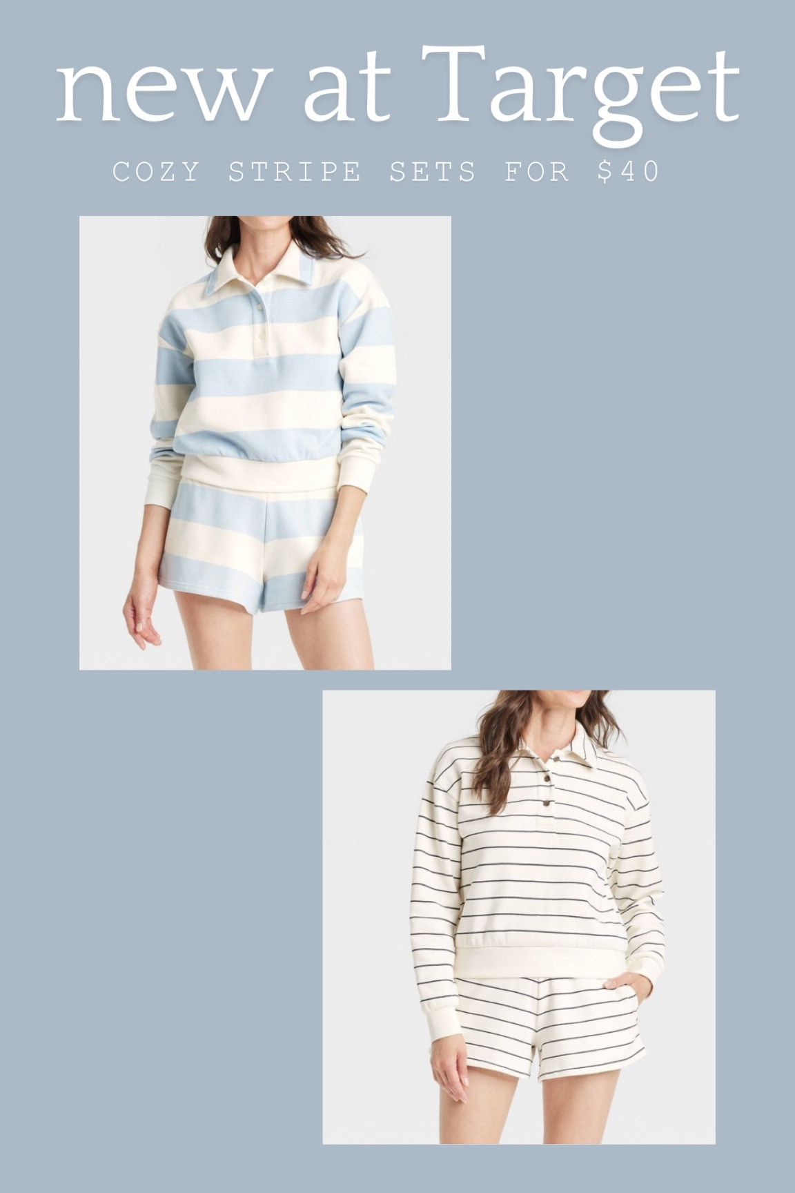 Cozy striped sets from Target. Perfect for spring! Two piece set for $40. Coastal and easy to wear for leisure or errands. 

#LTKSeasonal #LTKFindsUnder50 #LTKStyleTip
