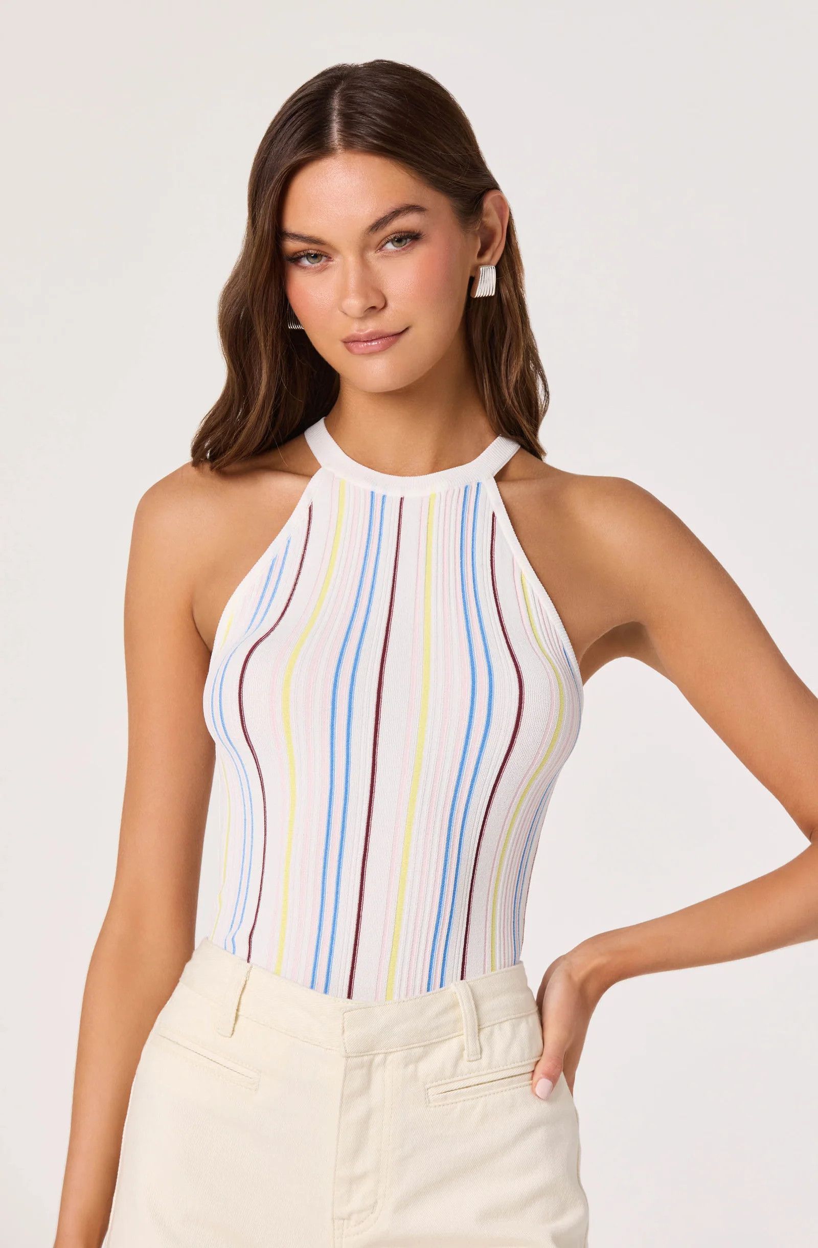 Betia Multi-Stripe Ribbed Tank | ASTR The Label (US)