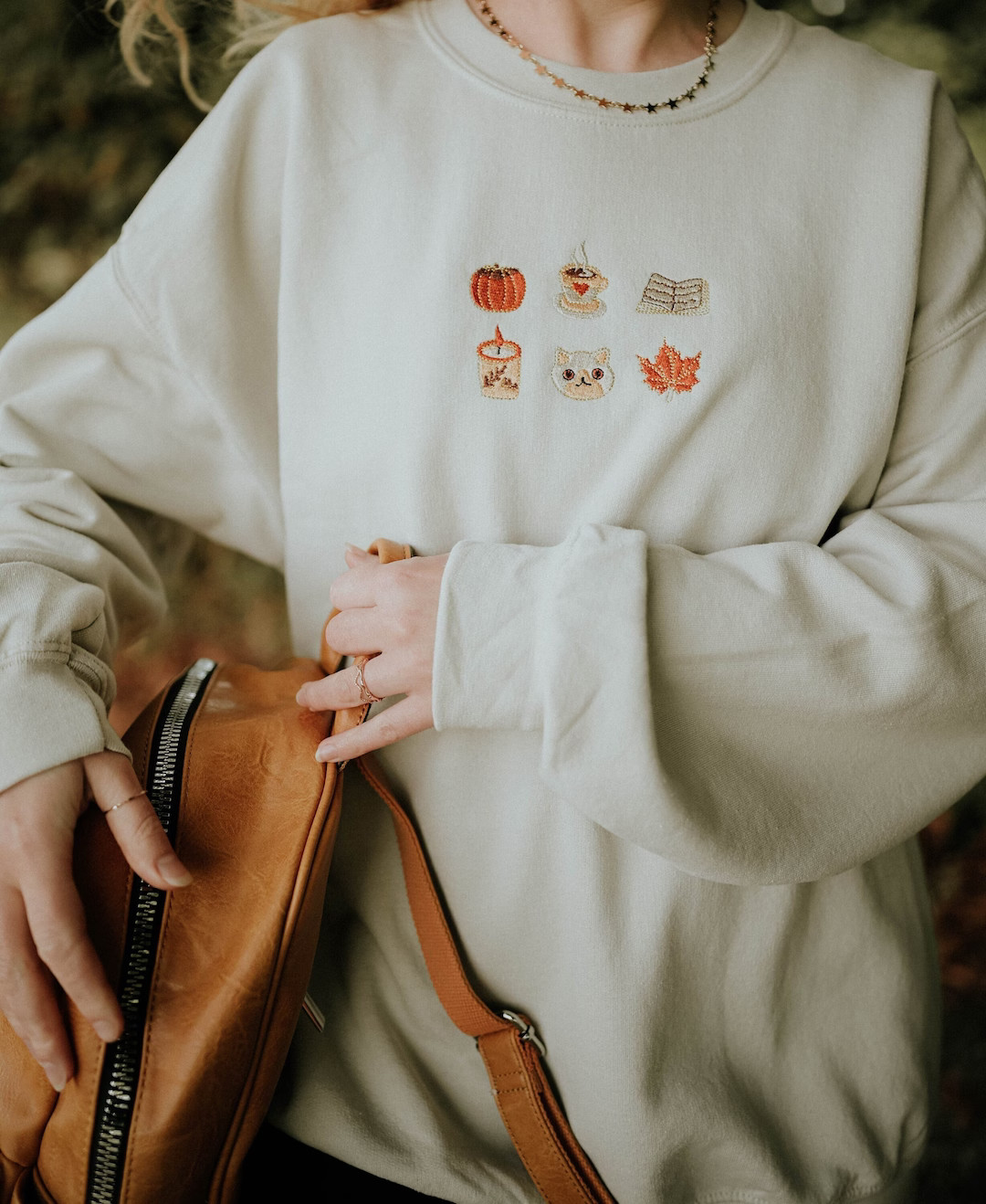 Autumn Essentials Embroidered Sweatshirt Crewneck SAND and - Etsy | Etsy (US)