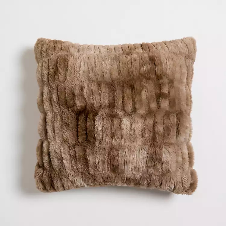 New! Aeryn Brown Faux Fur Pillow | Kirkland's Home