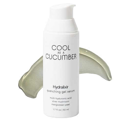 Cool as a Cucumber Hydralixir Face Serum, Hydrating Gel Facial Serum with Hyaluronic Acid, Beta Glucan, Aloe Vera, Intense Hydration, Vegan, Fragrance Free, Non Comedogenic, Oil Free, 1.7 FL Oz | Amazon (US)
