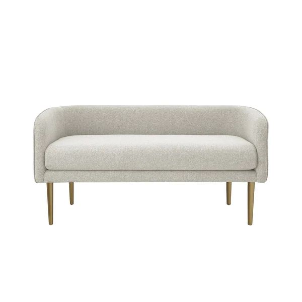 Mira Upholstered Bench with Metal Legs - Cream White Linen | Bed Bath & Beyond