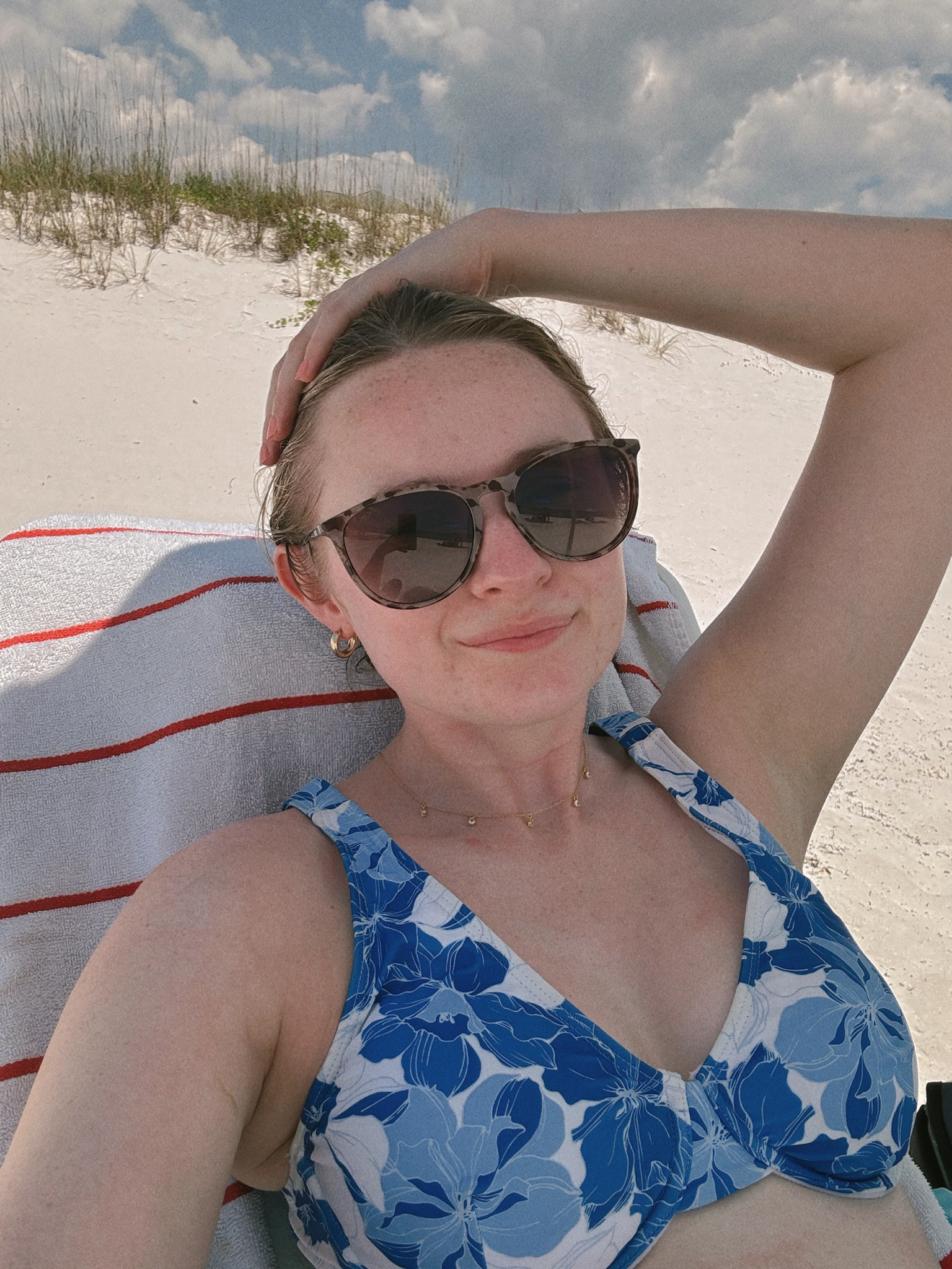 Beach day! 🌊🤍 Loving this suit; it’s so flattering and has great coverage  

#LTKSummerSales #LTKSwim #LTKFindsUnder50