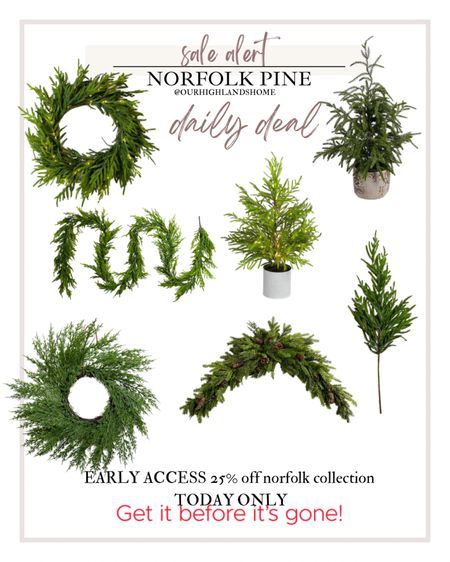 amazing sale on the super popular norfolk pine line at kirklands. this WILL sell quick!! we use the norfolk pine garland in our garland and love it 

#LTKHoliday #LTKHolidaySale #LTKsalealert