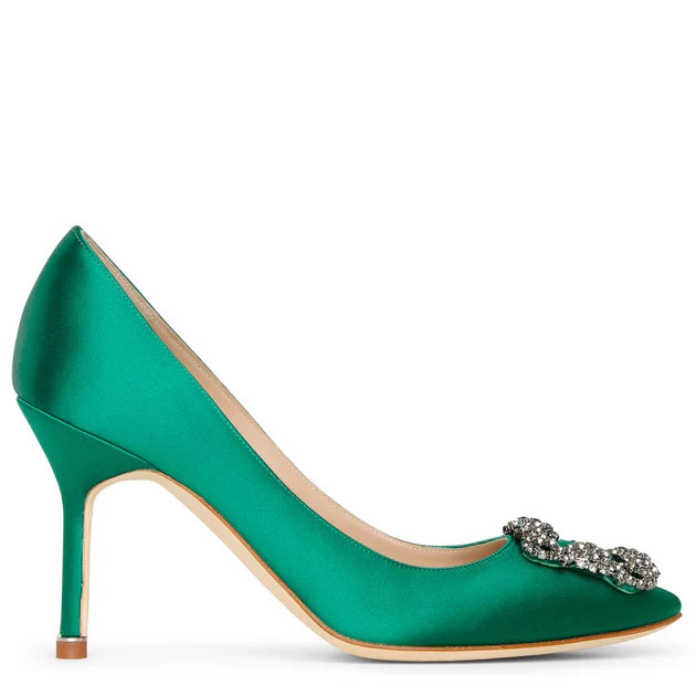 Hangisi 90 emerald satin pumps | Shop Savannahs (US)