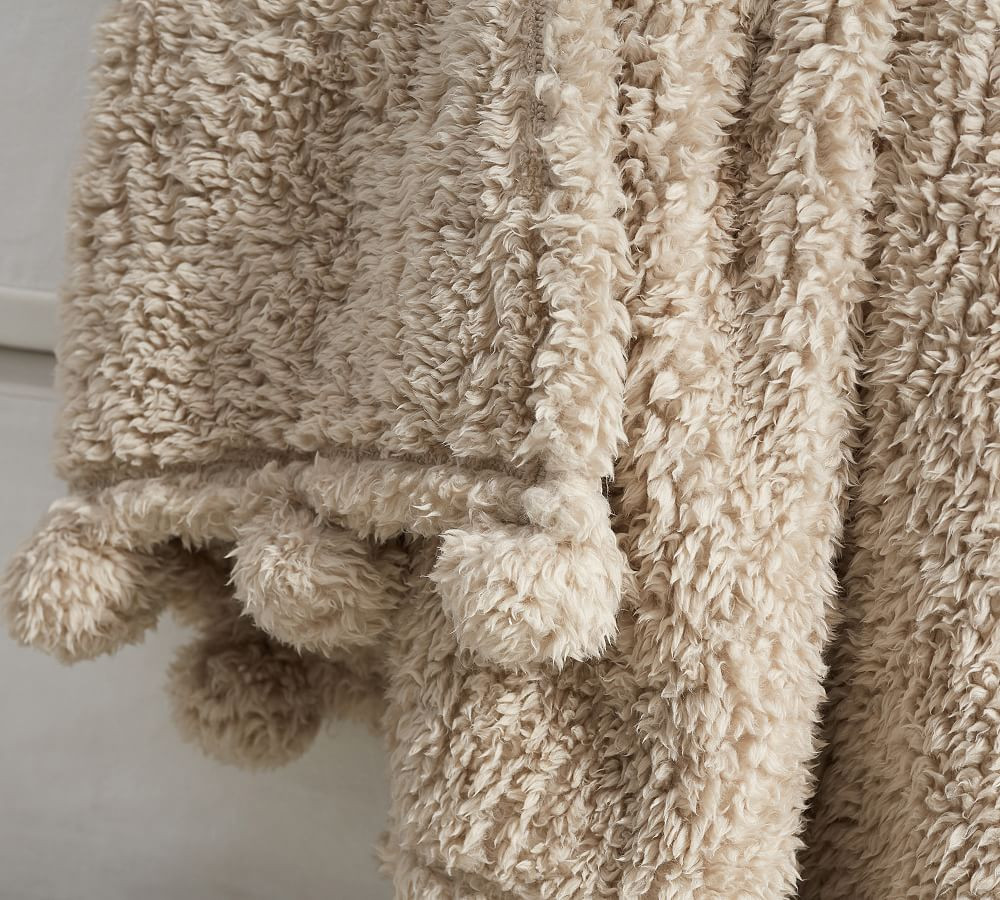 Cozy Pom Pom Sherpa Throw | Pottery Barn (US)