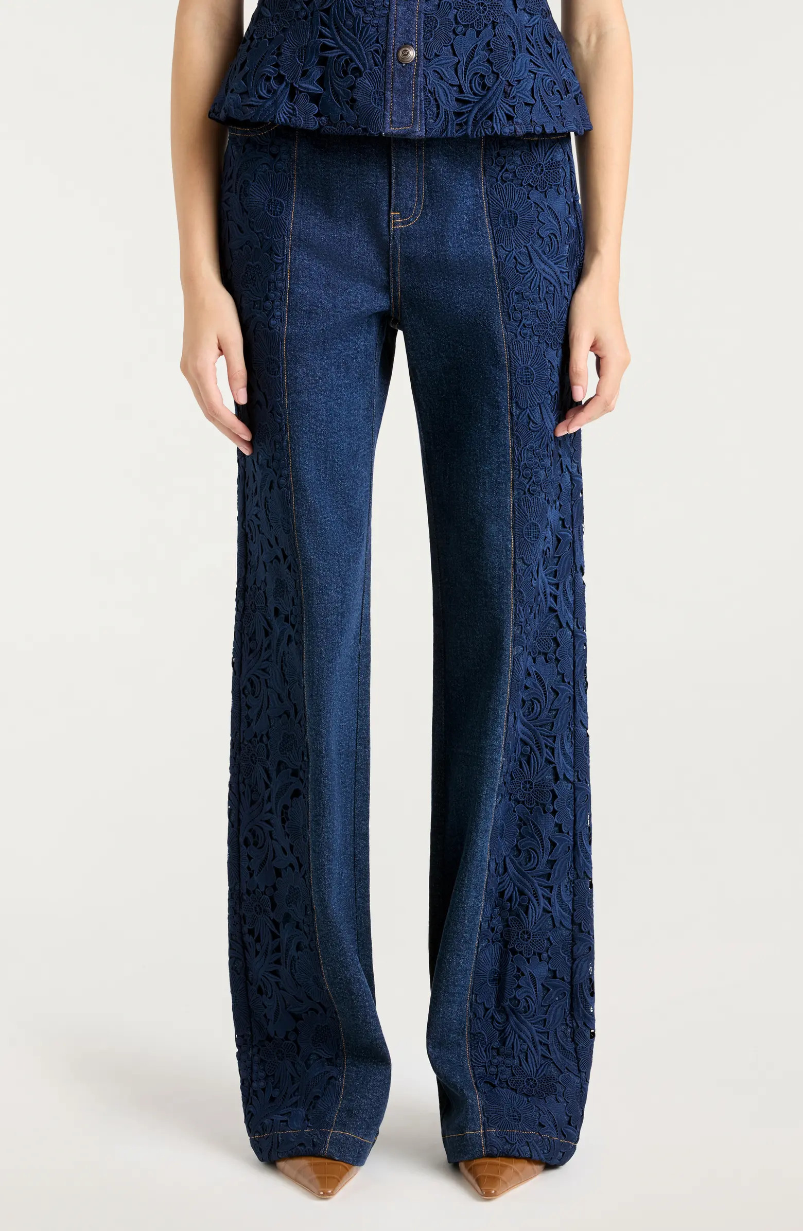 Cinq à Sept Francine Lace Detail Jeans | Nordstrom | Nordstrom
