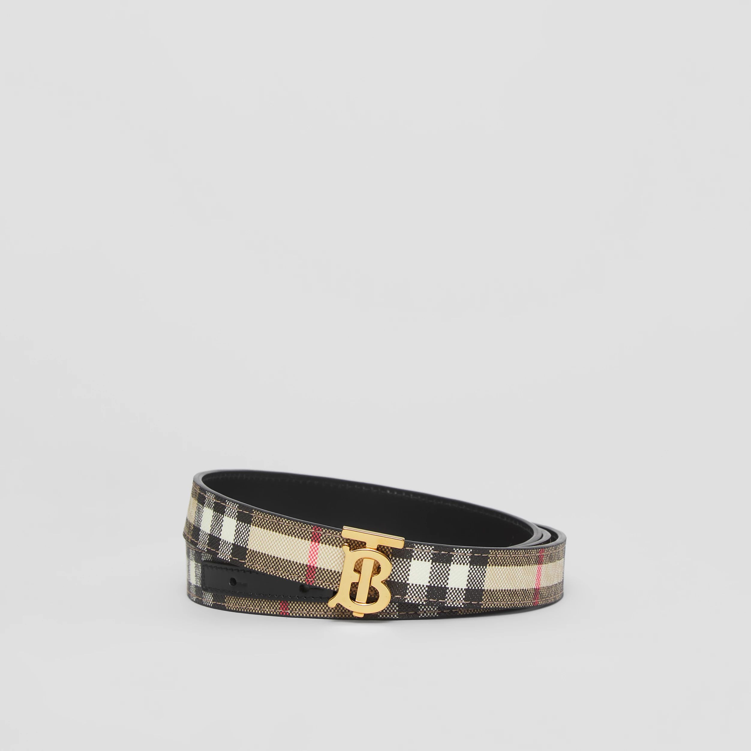 Check and Leather Reversible TB Belt | Burberry (US)