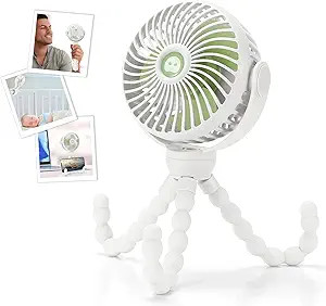 Snawowo Upgraded 4000mAh Baby Stroller Fan, 360°Rotation Mini Portable Fan with Flexible Tripod ... | Amazon (US)